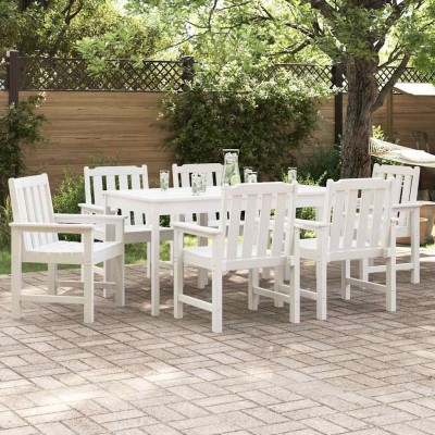 Silla de comedor de jardín. 6 pcs Blanco 65.5 x 55.5 x 88cm
