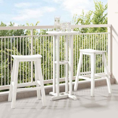 Juego de Bar en el Jardín 3 pcs Blanco HDPE