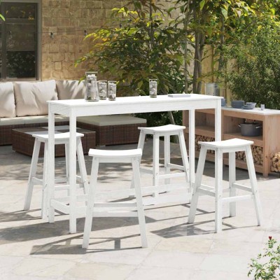 Juego de Bar en el Jardín 4 pcs Blanco HDPE