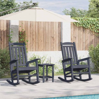 Silla mecedora de jardín 2 pcs Azul Marino 70 x 92 x 108cm
