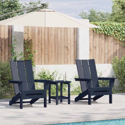 Muebles de lounge para jardín 2 pcs Azul Marino