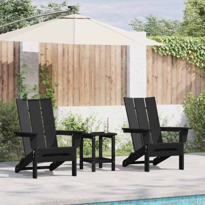 Muebles de lounge para jardín 2 pcs Negro 74.5 x 80.5 x 90cm