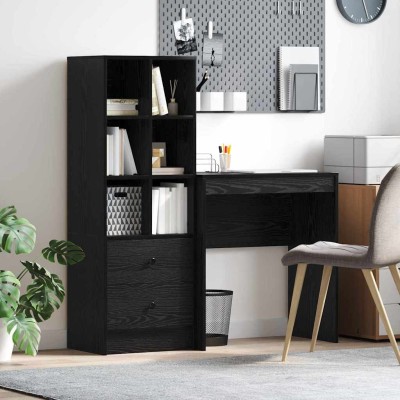 Escritorio con almacenamiento 2 pcs Roble negro 70 x 40 x 76 cm