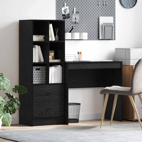 Escritorio con almacenamiento 2 pcs Roble negro 80 x 40 x 76 cm