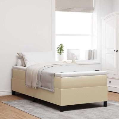 Cama tipo Box Spring Verde grisáceo 80 x 200 cm Telas de pana