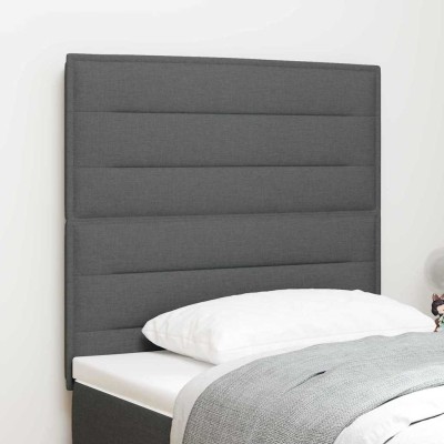 Cabecero Altura Ajustable con cabecera Gris oscuro 100 cm tela