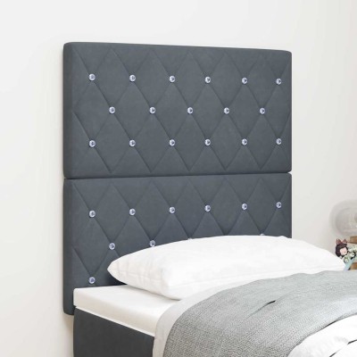 Cabecero de Terciopelo Argyle Gris oscuro 80 cm Terciopelo