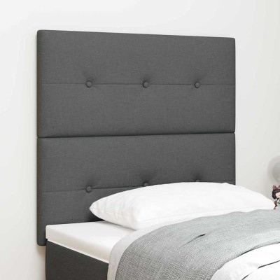 Cabecero con cabecera Manual Gris oscuro 80 cm tela
