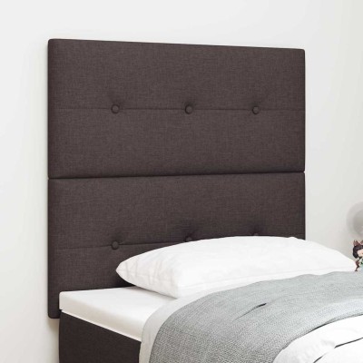 Cabecero Altura Ajustable con cabecera Marrón oscuro 90 cm tela