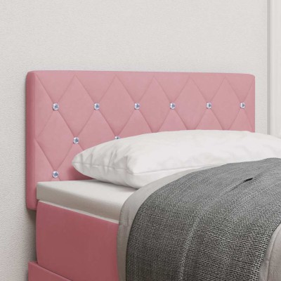 Cabecero LED con luces de tiras LED Rosa 80 cm Terciopelo