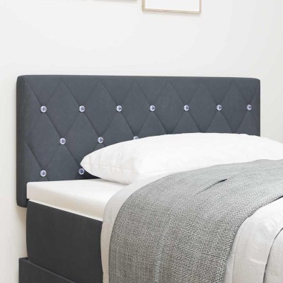 Cabecero LED Argyle con cabecera Gris oscuro 100 cm Terciopelo