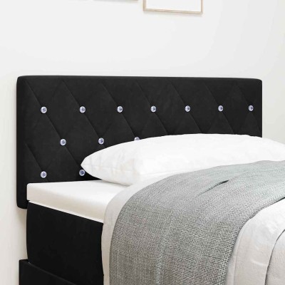 Cabecero LED con luces de tiras LED Negro 100 cm Terciopelo