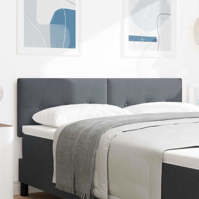 Cabecero con luces de tiras LED Ajustable Gris 72 cm Terciopelo