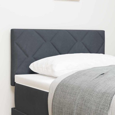 Cabecero LED Geometric Manual Gris oscuro 80 cm Terciopelo