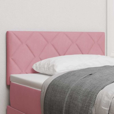 Cabecero LED con luces de tiras LED Rosa 90 cm Terciopelo