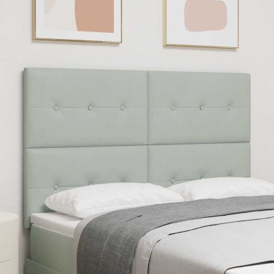 Cabecero con luces de tiras LED Gris Claro 72 cm Terciopelo