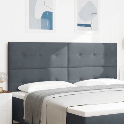 Cabecero con luces de tiras LED Gris 100 cm Terciopelo