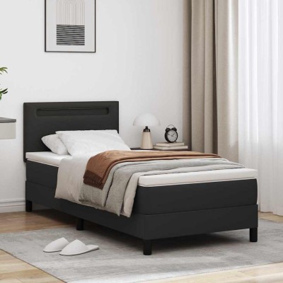 Estructura de cama con colchón con colchón Negro 90 x 200 cm