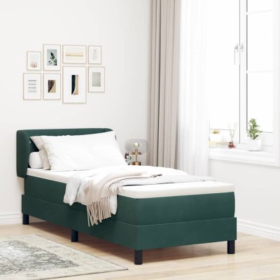 Cama con Somier y Colchón Gris Oscuro 80x200 cm Terciopelo
