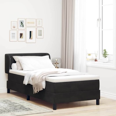 Cama con Somier y Colchón Gris Oscuro 80x200 cm Terciopelo