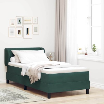 Cama con Somier y Colchón Gris Oscuro 80x200 cm Terciopelo