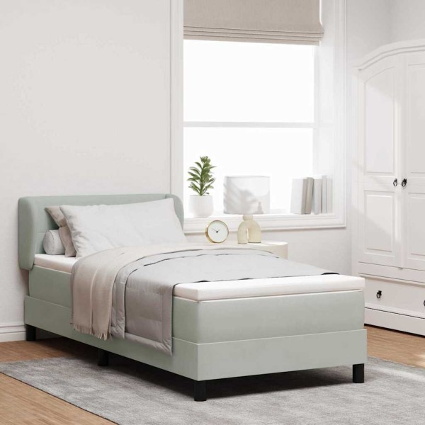 Cama con Somier y Colchón Gris Oscuro 80x200 cm Terciopelo