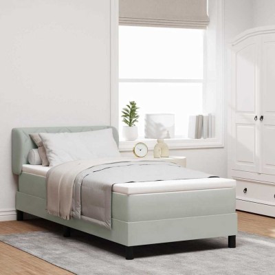 Cama con Somier y Colchón Gris Oscuro 80x200 cm Terciopelo