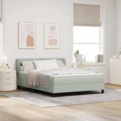 Cama con Somier y Colchón Gris Oscuro 80x200 cm Terciopelo