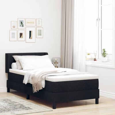 Cama box spring con colchón con colchón Negro 90 x 200 cm