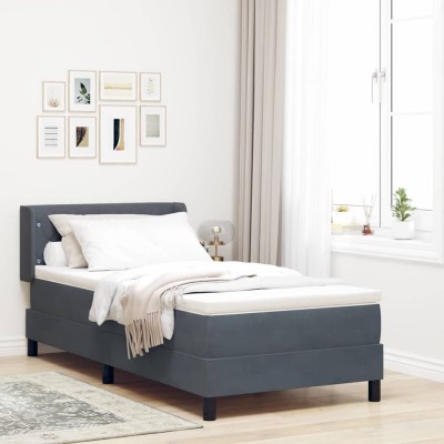 Cama con Somier y Colchón Negra 100x200 cm Terciopelo