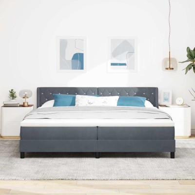 Cama con Somier y Colchón Negra 100x200 cm Terciopelo