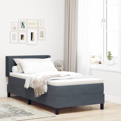 Cama con Somier y Colchón Negra 100x200 cm Terciopelo