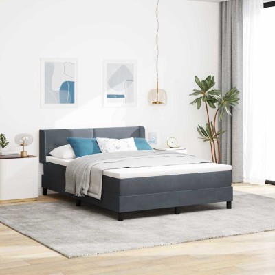 Cama con Somier y Colchón Negra 100x200 cm Terciopelo