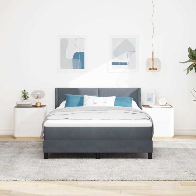 Cama con Somier y Colchón Negra 100x200 cm Terciopelo