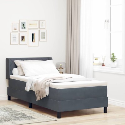 Cama con Somier y Colchón Negra 100x200 cm Terciopelo