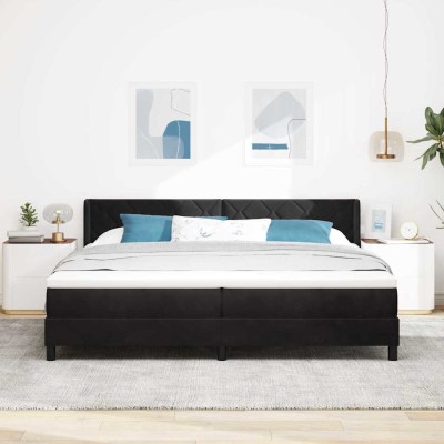 Cama con Somier y Colchón Negra 100x200 cm Terciopelo Negro