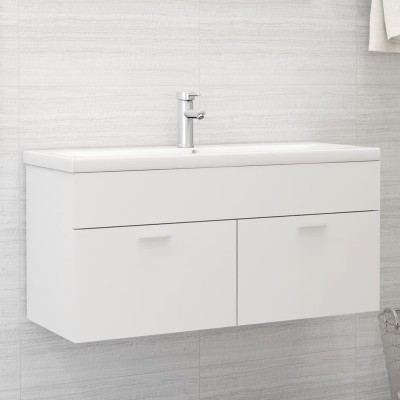 Mueble con lavabo madera de ingeniería blanco