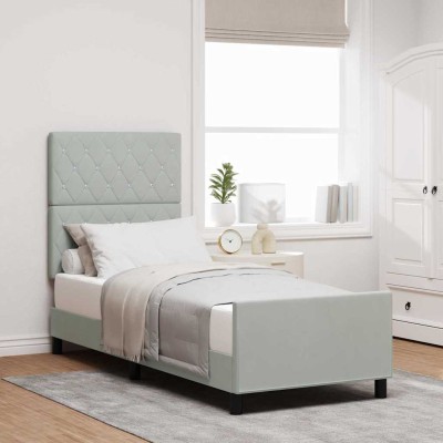 Estructura de cama Gris claro 80 x 200 cm Terciopelo