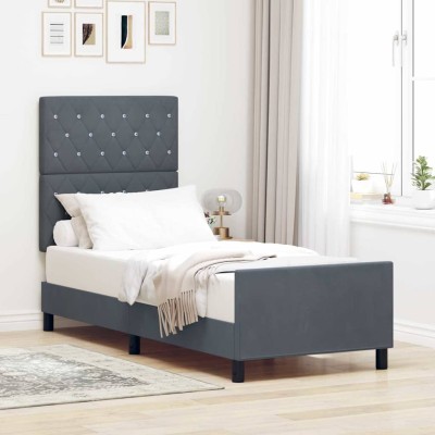 Estructura de cama Gris oscuro 80 x 200 cm Terciopelo