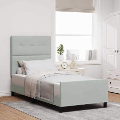 Estructura de cama Gris claro 80 x 200 cm Terciopelo