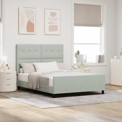 Estructura de cama Gris claro 140 x 190 cm Terciopelo