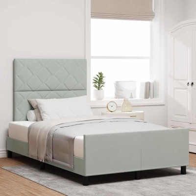 Estructura de cama Gris claro 120 x 190 cm Terciopelo