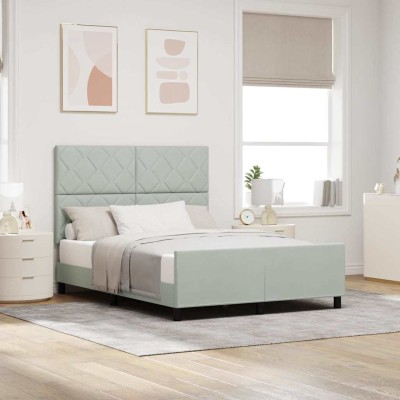 Estructura de cama Gris claro 140 x 190 cm Terciopelo