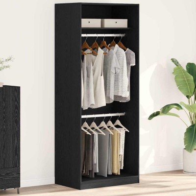 Armario Roble negro 80 x 50 x 200 cm Madera contrachapada