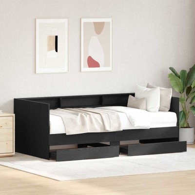 Cama de Día Gris 90 x 200 cm Madera contrachapada