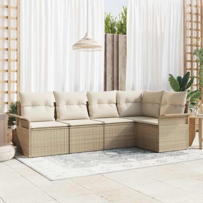 Conjunto de sofá de jardín 5 pcs 242.5 x 132.5 x 85 cm