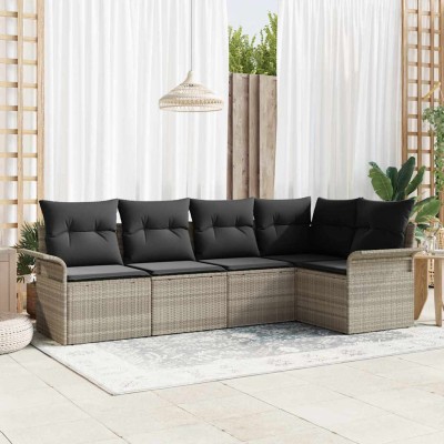 Conjunto de sofá de jardín 5 pcs 242.5 x 132.5 x 85 cm