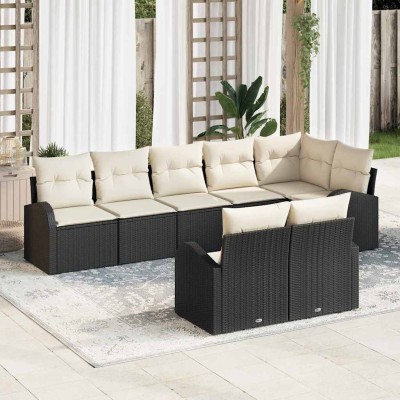 Conjunto de sofá de jardín 8 pcs 289 x 124 x 85 cm Poliratán