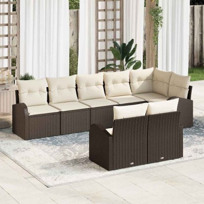 Conjunto de sofá de jardín 8 pcs 289 x 124 x 85 cm Poliratán