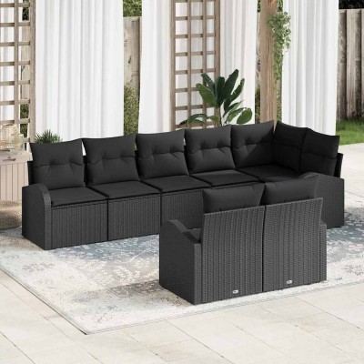 Conjunto de sofá de jardín 8 pcs 289 x 124 x 85 cm Poliratán